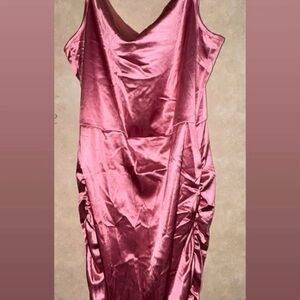 Elegant Pink Satin Dress